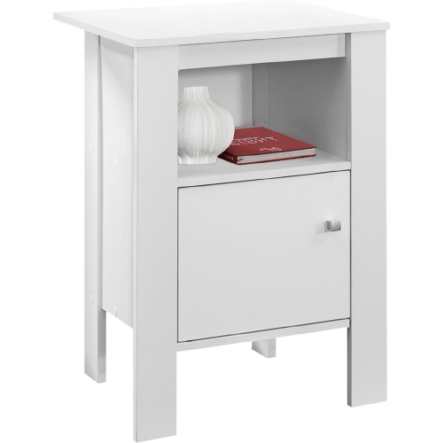 Accent Table / Nightstand w/ Storage in White